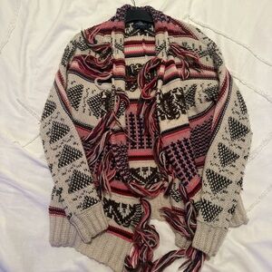 American Eagle Outfitters Cream and Pink Cardigan Sweater